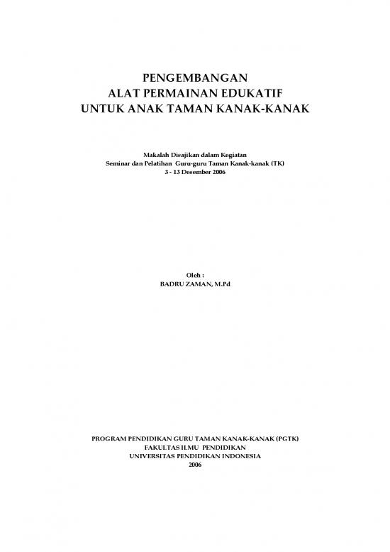 picture_Makalah Pdf 7813 | Pengembangan Ape Di Tk | Ilmu Kependidikan